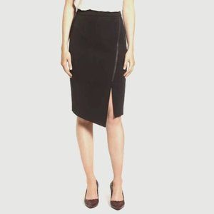 Halogen Black Asymmetrical Pencil Skirt - unique - Size 6 Petite - Career